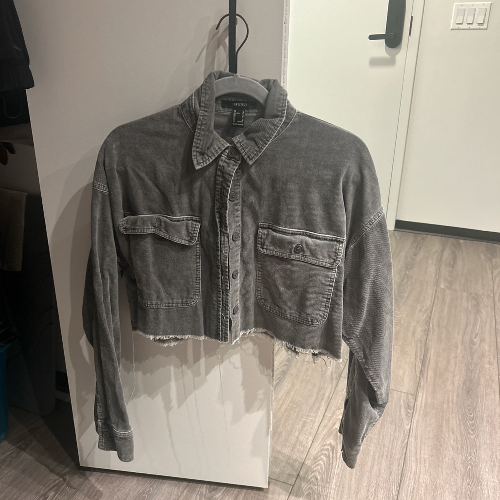 Corduroy crop jacket